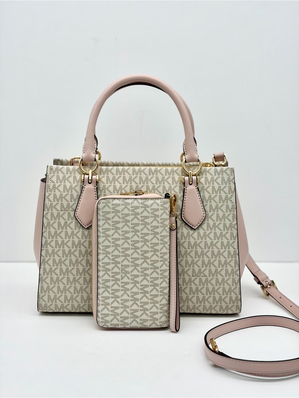 Michael Kors Marilyn Medium Satchel Crossbody Bag And Wallet Set - Picture 3 of 15